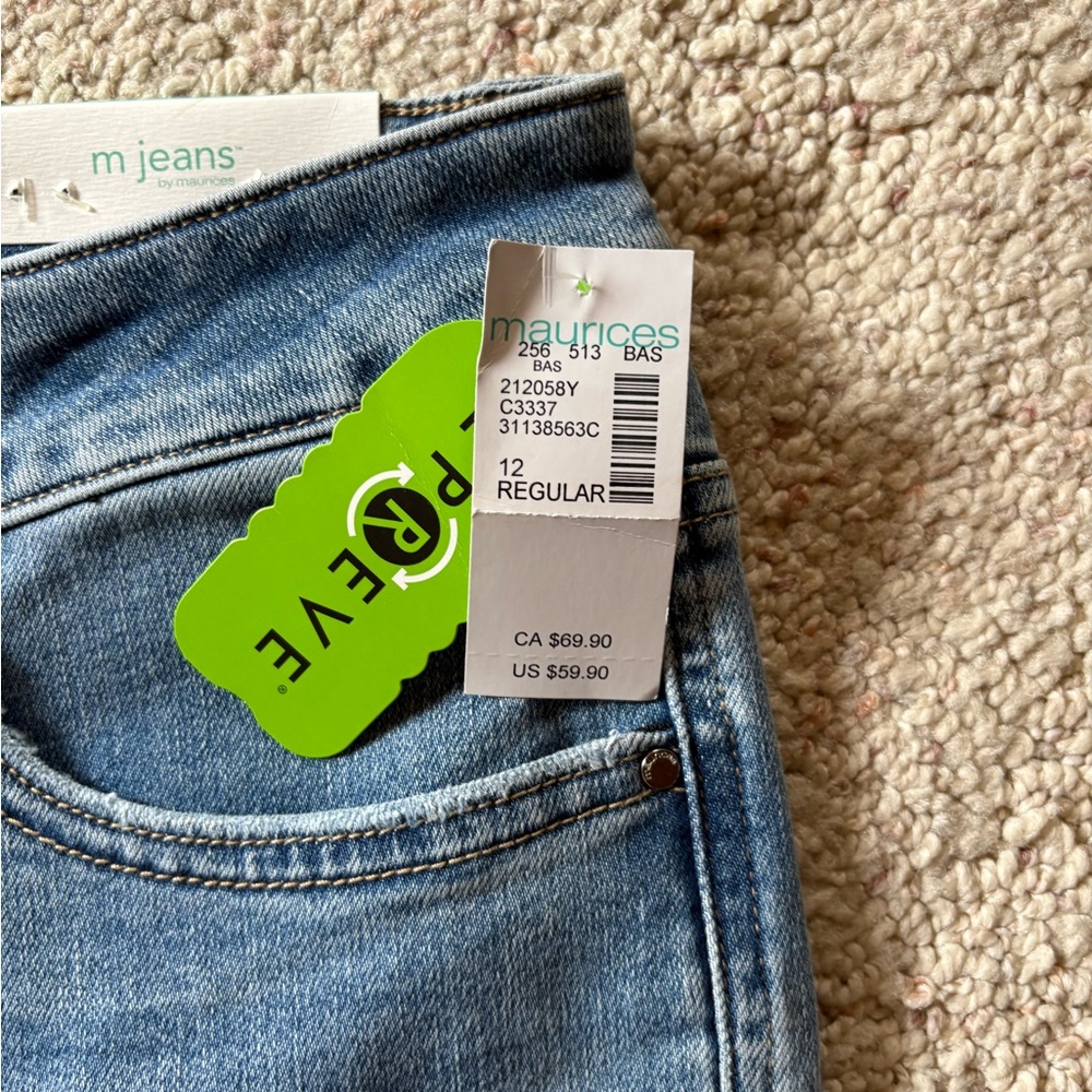 Maurices Everflex Light Blue Slim Straight Mid Rise Jeans - Picture 2 of 7